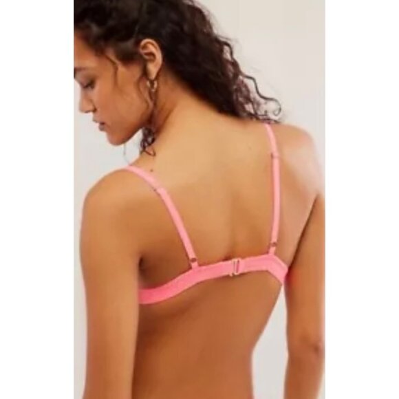 We Are HAH Bralette Free People On the Double Bubblegum Pink Lace NWT XS - Picture 7 of 8